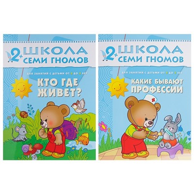 Книги детские «Полный годовой курс от 2 до 3 лет», набор 12 шт. с картонной вкладкой, Денисова Д.
