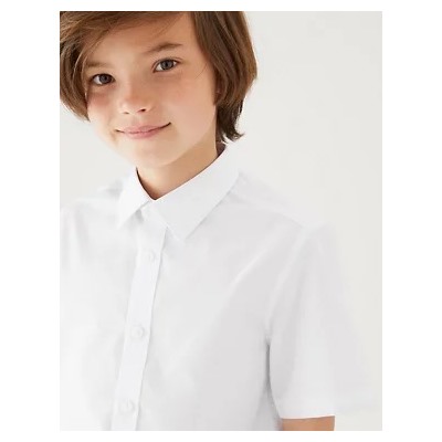 Boys' 5pk Regular Fit Easy to Iron School Shirts (2-18 Yrs)