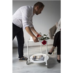 Сервировочный столик SHT-CT60
                        белый муар / белый