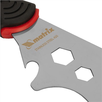Шпатель-скребок многофункциональный 9 в 1, нержавеющая сталь, 2-компонентная рукоятка Matrix