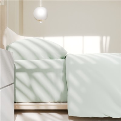 Постельное бельё LoveLife дуэт "Green tea" 150х215 см-2 шт, 225х240 см, 50х70±3 см-2 шт, микрофибра 85 гр