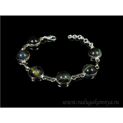 Браслет из соколиного глаза "Круг", 18,5см