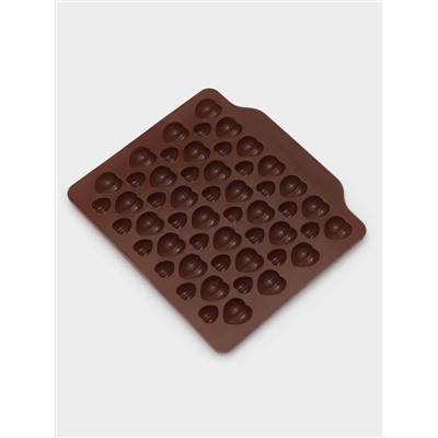 Форма для шоколада Доляна «Море сердец», силикон, 18×15×1 см, 52 ячейки, МИКС