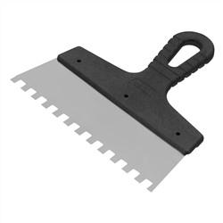 Шпатель из нержавеющей стали, 200 мм, зуб 8 х 8 мм, пластмассовая ручка Сибртех