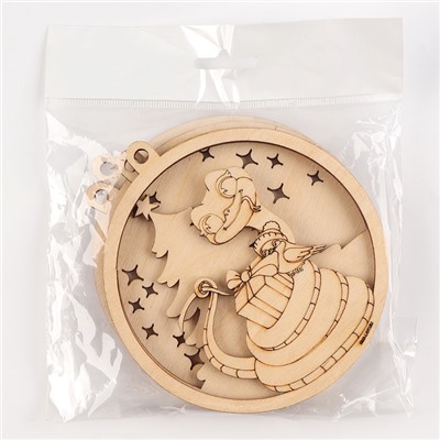 Ёлочная игрушка из дерева своими руками на новый год «Змея с подарком», набор для творчества