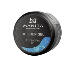 Manita Professional Гель моделирующий для ногтей с хлопьями юки / Builder Gel Euphoria №05, 15 мл