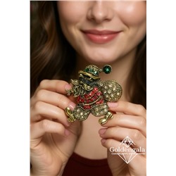 Брошь новогодняя "дед мороз" БР4 модель БРО/23 золото