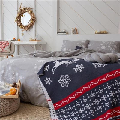 Постельное белье новогоднее LoveLife 2сп Star 175*215см,200*225см,50*70см-2штуки