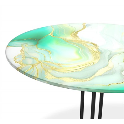 Столик кофейный SHT-CT55/H43
                        лазурно голубой / черный муар