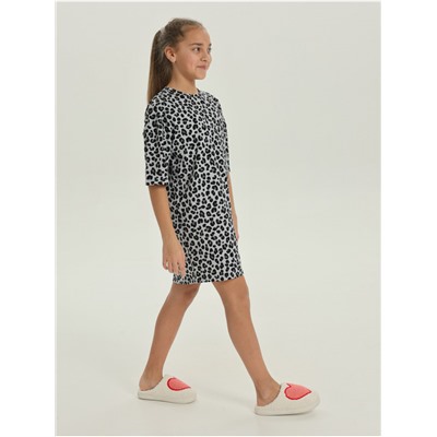 Платье домашнее "Леопард" Серый девочка