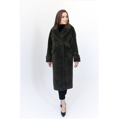 Пальто женское демисезонное 23777 (хаки+черный)
