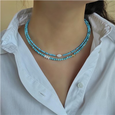 Сет 4 украшения из турквинита, варисцита, перламутра