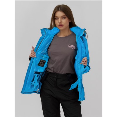 Горнолыжная куртка женская зимняя голубого цвета 01_1Gl