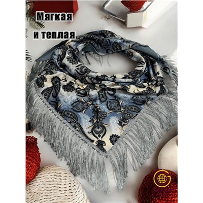 Косынка теплая на флисовой подкладке с бахромой Арт 2347/20