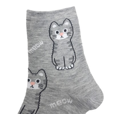 06546 В мире животных | Носки "Котята в недоумении", р-р 36-39 (серый)