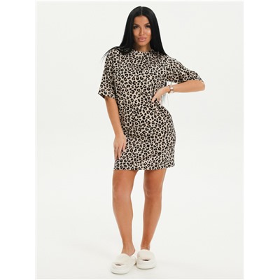 Платье домашнее "Леопард" Коричневый женская