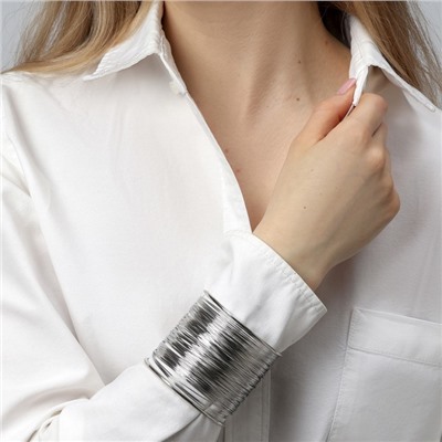 Браслет «Манжета» нити, цвет серебро