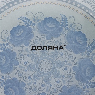 Подставка для яиц Доляна «Цветочная роспись», 3 ячейки, 21×18 см, стекло, белая