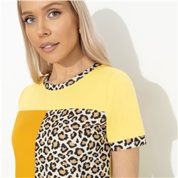 Футболка в стиле сolor block, Стильное сочетание (желтая)