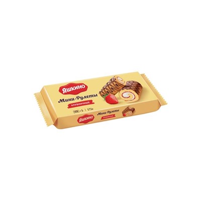 «Яшкино», мини-рулет бисквитный «Клубничный», 175 г