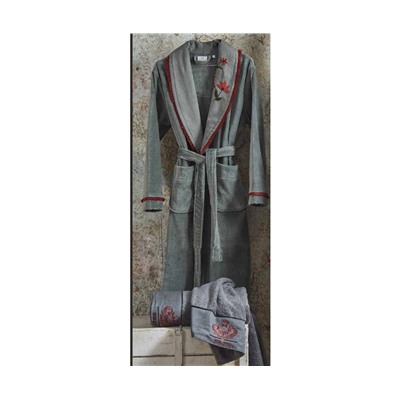 Халат Велюровый Женский (L) Lyra Yeşil Bayan Medium Bornoz - EcoCotton