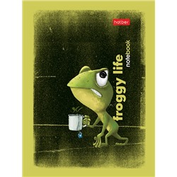 Записная книжка А6 80л кл Лягух Кир тв.переплет Хатбер 80ЗКт6В1_29097/36/Россия