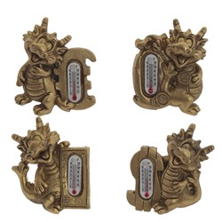 Магнит   с термометром "Дракон", L7 W2 H5 см, 4в.