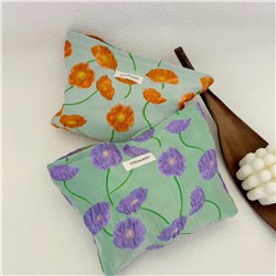 Capacious universal cosmetic bag, small clutch bag, Amazon, french style, flowered
