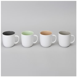 НАБОР КРУЖЕК BRONCO "VELOUR" 4 ШТ. 400 МЛ МИКС БЕЛЫЙ