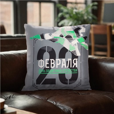 Наволочка декоративная Этель "Самолет" 40х40 см, велюр, 100% п/э