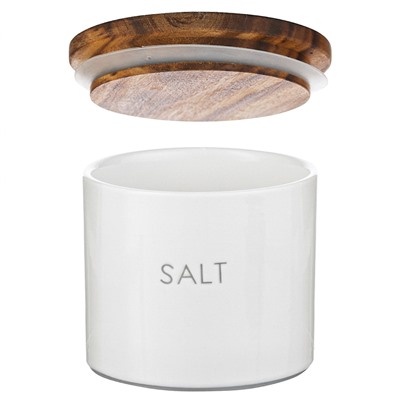Банка керамическая для хранения соли, 400 мл, белая
