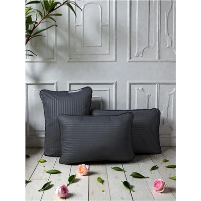 Подушка 50х70 для сна PM, сатин, полиэфирное волокно цвет графит