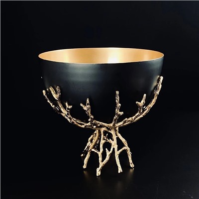 404-018 Декоративная конфетница 28см на подставке в под.уп.(х1)Металл