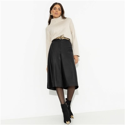 Кюлоты из экокожи, Неожиданный подарок (black)