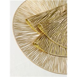 Салфетки сервировочные на стол Доляна «Сияние», d=38 см, 4 шт., золотые