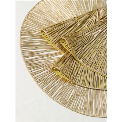 Салфетки сервировочные на стол Доляна «Сияние», d=38 см, 4 шт., золотые