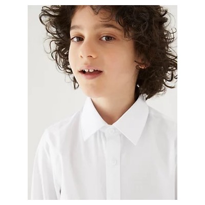 3pk Boys' Longer Length Easy Iron School Shirts (4-18 Yrs)