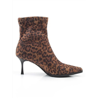 01-H26B-42PC BROWN LEOPARD Ботильоны демисезонные женские (искусственная замша)