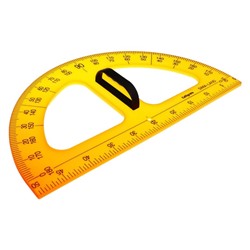 Транспортир для школьной доски, с держателем, 180 г, корпуса оранжевый