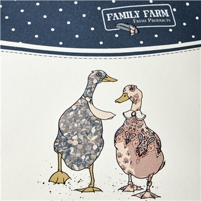 СКАТЕРТЬ ОВАЛЬНАЯ "FAMILY FARM" 140Х180СМ ,СИНИЙ,100% ХЛОПОК,ТВИЛ,С ПРОПИТКОЙ