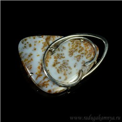 Брошь с агатом моховым 47*34мм