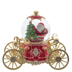 GAEM Фигурка декор "Дед Мороз" в стекл шаре (муз, подсвет, вьюга, 3xAAA н/п), D10 см, L22 W11 H19 см