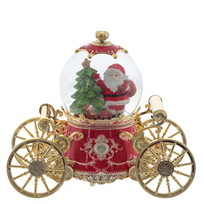 GAEM Фигурка декор "Дед Мороз" в стекл шаре (муз, подсвет, вьюга, 3xAAA н/п), D10 см, L22 W11 H19 см