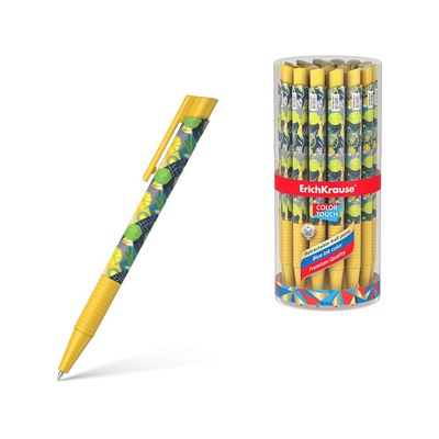 Ручка шариковая автоматическая ErichKrause ColorTouch Matic&Grip Lime 0.7, цвет чернил синий