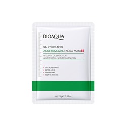 Тканевая маска для лица против акне с салициловой кислотой BIOAQUA Salicylic Acid Acne Removal Facial Mask, 25мл