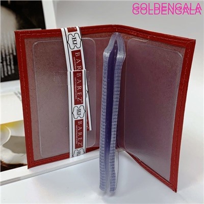 Визитница из натуральной кожи 20 слотов красная тип 2