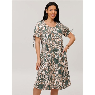 Женское платье Пл-109(К) / Зеленый (узоры)