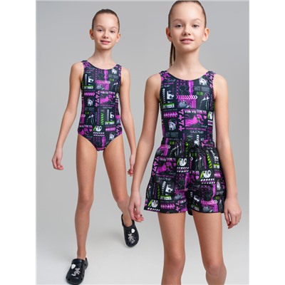 Комплект для девочки: купальник, купальные шорты