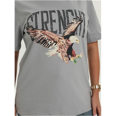 Футболка "Орел" серый женская