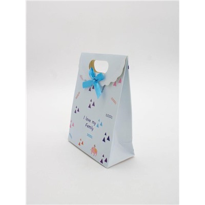 Пакет подарочный (XS) "Colorful triangles", blue (12x6x16)